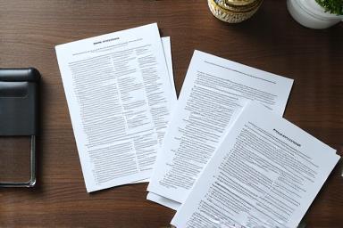 A variety of generic paper forms on a desk